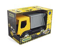 Wader Tech Truck 35361 Camion à ordures Stable avec conteneur et Poubelle Mobile, Environ 26 x 14,5 x 19 cm, Jaune, à partir de 12 Mois, idéal comme Cadeau pour Jeu créatif