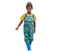 Waders pour garçons et filles - Pantalon de pluie imperméable avec bottes, bretelles junior, bottes de pluie, semelle antidérapante, bottes en caoutchouc pour adolescents de 2 à 15 ans