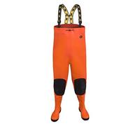 Waders S5 Bottes de Sécurité Orange Jaune Pêche Pantalon étang lac Pantalon en caoutchouc hanches Bottes Inondations Pantalon pêcheur Bottes, orange