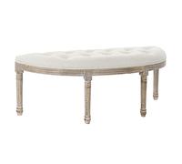 Wadiga Banquette Demi-Lune Capitonnée Classique Bois et Polyester Beige