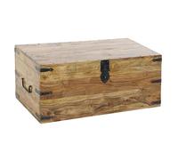 Grande Malle de Rangement en Bois Massif Acacia