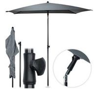 Wadiga Parasol déporté rectangulaire 200 x 125 cm - Toile polyester - Mât métal - Inclinable - Gris gris