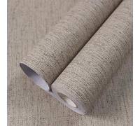 WADILE Grasscloth Papier peint autocollant à décoller et à coller, 60 x 300 cm, papier contact texturé pour armoires, papier peint en faux lin, tissu vinyle gris jaune