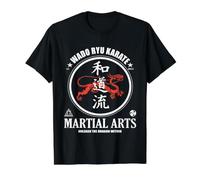 Wado-RYU Karaté Dragon avec Kanji Spirit pour Le Karateka T-Shirt Graphique avec Valeur, Homme, Noir, S