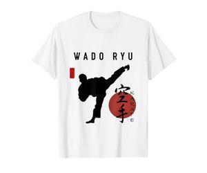 Wado Ryu Professeur de karaté Police de calligraphie japonaise Kanji T-Shirt