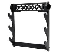 WADORN 1 set Black Katana Wall Mount Samurai Sword Holder 3 Tier Classic Sword Display Hanger pour Collection Display Cadeau Home Office Decor Naruto Décor Anniversaire Décoration Noël, 38x38.5x7.3cm