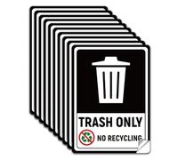 WADORN 10 pièces Autocollant Adhésif pour Étiquettes Poubelle Seulement Signe, Autocollant de Recyclage de Poubelle de Signe Auto-adhésifs Uniquement Recycler Les Autocollants de Signe en PVC