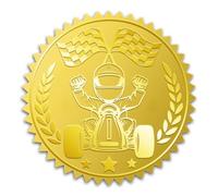 WADORN 100 autocollant de Course Automobile en Feuille D'Or Sceaux, 5cm Ronds Autocollants pour Certificats Médailles de Récompense en Relief Doré pour Tournois Matchs Compétitions Sportives