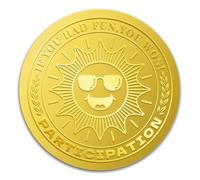 WADORN 100 autocollant de Participation en Feuille D'Or, Étiquettes Autocollantes Rondes en Relief Dorées Si Vous Vous Êtes Amusé Vous Avez Gagné pour Certificat Compétition Sportive Prix D'Équipe 5cm