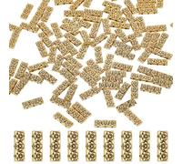 WADORN 100 pièce Barre D'Espacement Rectangulaire à 3 trous en Or Antique, 17x6.5mm Perles D'Espacement Tibétaines Multibrins de Fleur en Métal en Vrac pour Bracelets Fabrication de Bijoux