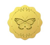 WADORN 100 pièces Autocollant Papillon en Feuille D'Or, Autocollant Rond en Forme de Papillon Doré Relief D'Or AFeuille Auto Adhésif Autocollant pour Enveloppe Carte D'Invitation Diplôme Récompense