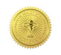 WADORN 100 pièces Trophée D'Honneur D'Or Feuille Autocollants, 5cm Officiel D'Excellence Rondes Relief Sceau Étiquettes D'Or Relief Feuille Autocollants pour Trophée Récompenses Diplômes