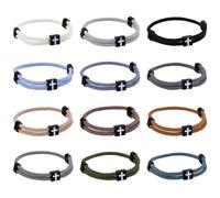 WADORN 12 couleur Bracelet Croix pour Homme et Femme, Bijou Chrétien Réglable Corde Religieuse Jésus WWJD Bracelet Dieu Corde Tissée à Main pour Événements Religieux Cadeaux Thanksgiving Spirituels