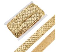 WADORN 12 m Bordure à Paillettes, 34.5mm Ruban en Dentelle Pailletée Métallique pour Décoration de Fête de Noël Ou Robe