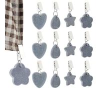 WADORN 12 pièce 4 Styles Poids de Nappe Pendentif de Nappe, Couvertures de Table de Cœur Fleur Début Pierres Suspendues Poids de Table en Marbre Cintres avec Clips pour Fête des Mères Camping D'été