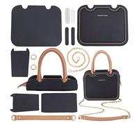 WADORN 15pcs Kit de Fabrication de Sac à Bandoulière Bricolage, Sac à Main en Cuir PU Faisant Ensemble Sac à Bandoulière Couture à la Main Faisant Tout le Matériel, 19.3×7.3×16cm