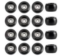WADORN 16 Pièces Roues Pro de Fingerboard 7.5x4.5mm Noires d'Intérieur d'Extérieur Roues à Roulements pour Fingerboard pour Professionnel Débutant Fingerboarding Débutants Sport Niveaux de Compétence