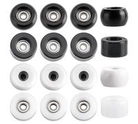 WADORN 16 Roues Professionnelles de Fingerboard 2 Tailles, Diamètre 7mm 7.5mm Noir Blanc Roulements Intérieur Extérieur Hauteur 4.5mm pour Sports de Fingerboard Professionnels Débutants