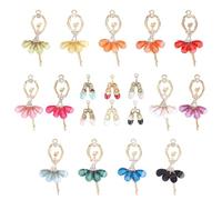 WADORN 19 Styles Chaussures & Ballerina Charms, Strass Ballet Chaussure Charm Danseur Thème Alliage Pendentifs pour bricolage Artisanat Bijoux Faire Bracelet d'oreilles Porte-clés Femme Cadeau