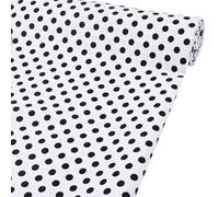 WADORN 1m Premium coton couture tissu vendu par la cour 1.6m large blanc noir polka points coton artisanat tissu point imprimé rectangle pour couture maison bricolage