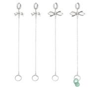 WADORN 2 paire Boucles D'Oreilles Bouchons, Chaîne de Suspension pour Boucles D'Oreilles en Alliage avec Breloques de Nœud Papillon pour Bouchons Boucle Antibruit