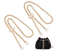 WADORN 2 pièces Remplacement de Cordon de Sac Seau en Strass, Cordon de Traction en Métal Détachable de 64.8cm, avec Gardien de Ficelle Coulissant, Seau Scintillant pour Femmes, Chaîne de Cordon