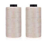 WADORN 2 Rouleaux 2mm x 415 yds Fil Ruban Polyester Plat, Beige | Tricot Crochet Macramé Corde Sac Artisanat, Macramé Corde Crochet Fil pour Sac à main Chapeau Soleil Chaussures
