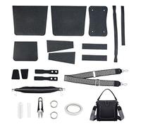 WADORN 23 Pcs Bricolage Cuir Artisanat Sac Fabrication Kit D'outils, Tricot Crochet Sac Matériel De Couture à La Main Sac à Main Sacs à Bandoulière Tous Les Accessoires, 20x12x19 cm (Noir)