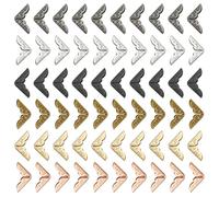 WADORN 240 pièce de Protection D'Angle de Livre en Métal, 6 couleurs de Protection en Fer pour Bordure de Boîte Vintage pour Livre Scrapbooking Protection D'Angle Protection Décorative en Triangle