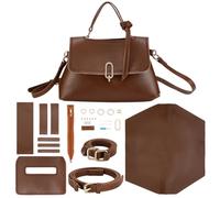 WADORN 26pcs Ensemble de Fabrication de Sacs Faits à la Main, Sac à Bandoulière en Cuir PU Kits Cousus Sac de Bricolage Faisant Tout le Matériel avec Poche Zippée Sac à Bandoulière Faisant,26×17cm