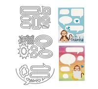 WADORN 3 pièce Dialogue Bulles Matrice de Découpe, Conversation Bulles Métal Matrice de Découpe Modèle de Gaufrage Artisanal Outil en Acier au Carbone pour DIY D'Album Photo Papier Scrapbooking