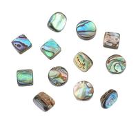 WADORN 3 Styles Perles de Coquillage D'Ormeau, 12 pièce Perles Rondes Plates en Ormeau Naturel avec Trous Perles de Coquillage en Colorées Irrégulières de 0.5-1 mm pour la Fabrication de Bracelets