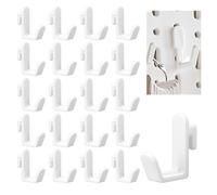 WADORN 30 crochet pour Panneau Perforé Crochets pour Panneau Perforé Compatibles avec les Accessoires D'Organisation IKEA Skadis Crochets Blancs en Plastique pour Maison Salle Encore 33.5x34x10mm