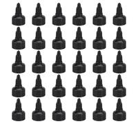 WADORN 30 Pièces Bouchon de Bouteille à Visser, 22/410 bouchon de Rechange pour Flacon Souple en Plastique Noir Naturel pour Flacons Souples Colle Peinture Distributeurs, Noir