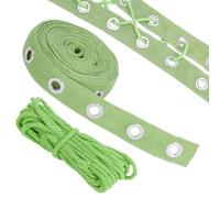 WADORN 4.5M Garniture à Œillets Métalliques, 25mm Ruban Sergé à Œillets en Coton avec Fils pour Couture Artisanat Fabrication de Corsets Chemises Robes Vestes Chaussures, Lime