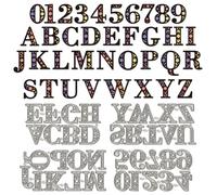 WADORN 4 pièce L'Alphabet Lettres et Chiffres Matrice de Découpe en Métal, Lettres et Chiffres Matrice de Découpe AZ de Fleurs Modèle de Pochoir pour Album Artisanal Cartes Décor