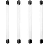 WADORN 4 pièce Tube de Rangement Transparent, 21x300mm Tube Rond en Plastique Transparent Long Rangement Rigide avec Couvercle et Bouchons en Caoutchouc pour Conduite D'Eau, Noir