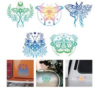 WADORN 5 Autocollant de Voiture en Vinyle Antimites, Autocollants de Fleur de Papillon pour Décoration de Véhicule de Voiture D'Insecte pour Camion Capot de Voiture Moto Portable Fenêtre Bagages
