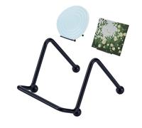 WADORN 5Pcs 80mm Support de Plaque pour Présentoir Petit Support de Assiette Cadre Noir Métallique Présentoir de Table Photos Chevalet Carré en Fil Métallique pour Cadres Photo Livres Bibliothèque