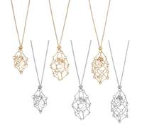WADORN 6 styles de support de collier en acier inoxydable avec cage en cristal, platine doré, pierre vide en cristal, support de rechange pour collier de pierres précieuses avec longueur réglable pour