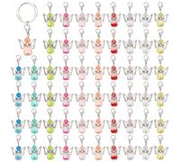 WADORN 60 pièce 10 couleurs Breloque Aile D'Ange, Pendentifs en Perles D'Ange en Acrylique Perles de Cœur de Fée Gardienne Breloques Décoratives de Fermoirs à Griffes en Alliage pour Bracelet Boucles