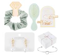WADORN 7 pièces demoiselle d'honneur proposition cadeaux ensemble célibataire fête faveurs compris boîte alligator clips cheveux boucles d'oreilles peignes manchette bracelets cartes d'affichage
