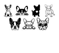 WADORN 7 Styles Autocollants en Vinyle Bouledogue Français Autocollant en Vinyle Imperméable et Amusant Représentant un Chien Frenchie pour Vitres de Voiture Camions Skateboards Tasses Portables