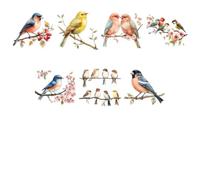 WADORN 7 Styles Oiseau Sur une Branche D'Arbre Autocollants en Vinyle, Autocollants en Vinyle Imperméables et Auto Adhésifs Oiseaux Volants Colorés pour Vitres Voitures Tasses Ordinateurs Portables