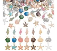 WADORN 84 pendentif en Émail Représentant un Coquillage une Étoile de Mer Ou un Coquillage 21 styles Pendentifs Coquillages et Étoiles de Mer Colorés Animaux Marins pour la Fabrication de Bijoux DIY