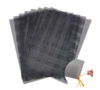 WADORN 8pcs Feuilles de Toile en Maille Plastique, Feuilles de Toile Rectangulaires Vierges pour Broderie, Bricolage, Crochet, Plaques de Maille, Fil Fait à la Main, Projet de Crochet, Noir