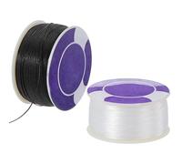 WADORN 91.4 m 0.1mm Fil pour Bracelet et Perles, 2 Couleur Cordon Tressé en Nylon pour Perles de Rocaille Noir et Blanc pour L'Artisanat Fabrication de Bijoux Bracelets