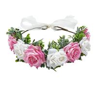 WADORN Collier de Mariage Floral pour Chien 1 pièce Tissu Respirant Réglable 5.1x2.4cm Collier de Fleurs pour Chien Tenue de Porteur D'Alliance Chat Mariée Marié Accessoires pour Animaux de Compagnie