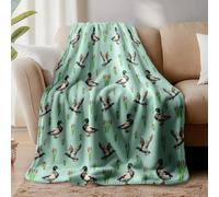 WADORN Couverture à Motif de Canard Colvert Sauvage Couverture Douillette et Douce en Flanelle Polaire avec Motif de Canards Idéale pour Le Bureau Le Salon Ou Le Canapé 150x130cm