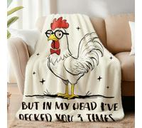 WADORN Couverture à Motif de Poulet Rigolo Couverture Douce et Moelleuse Je Peux Avoir L'Air Calme en Flanelle Polaire 500g /M pour Amoureux des Poules Bureau Canapé 150x130cm
